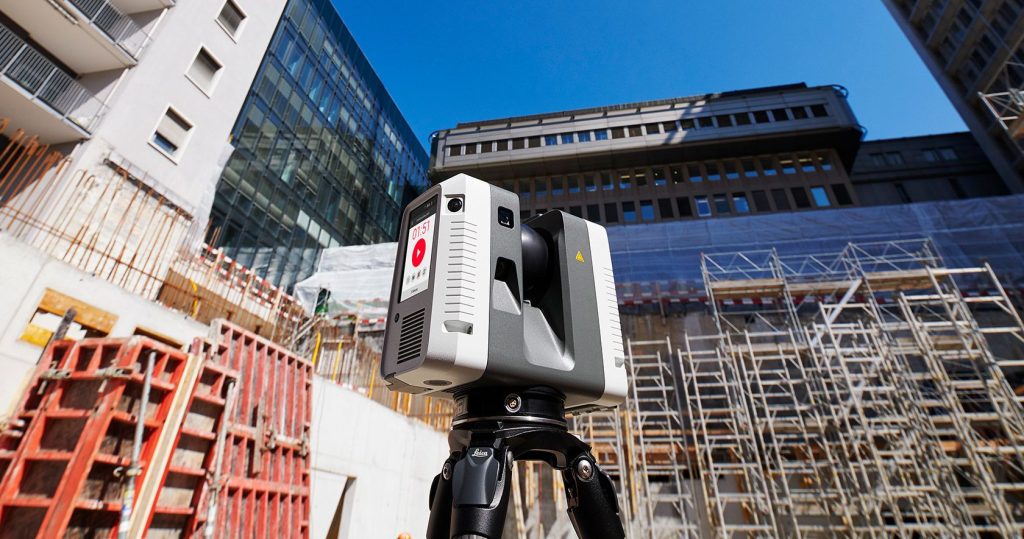 Scanner RTC360 de Leica sur un chantier de construction